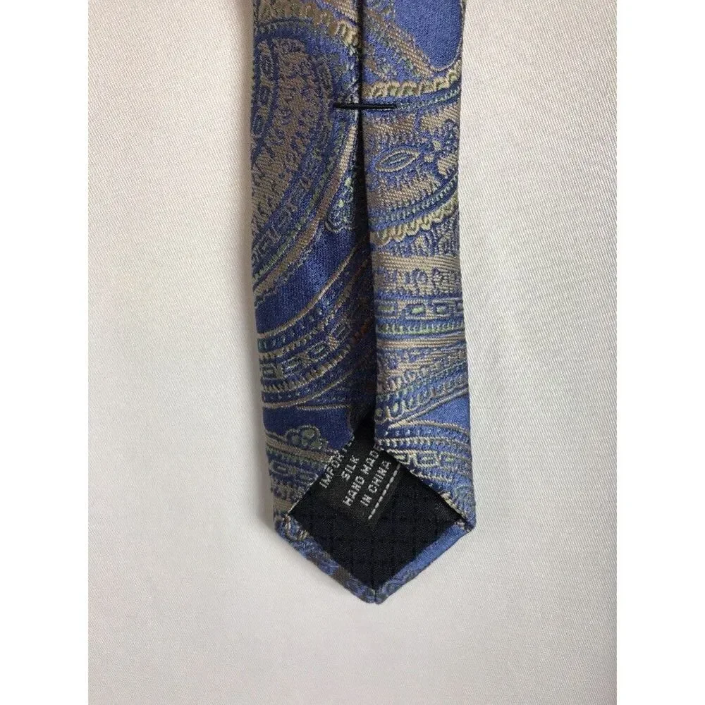 Club Room Tie Lot Of‎ 3 Neckties 100% Silk Blue Gold Burgundy Blue Green